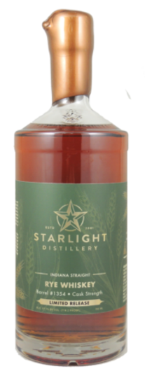 Hubers Starlight Distillery Single Barrel Release Straight Rye Whiskey