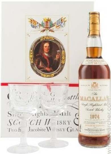 The Macallan 18 Year Old Sherry Oak Single Malt Scotch Whisky With Glasses