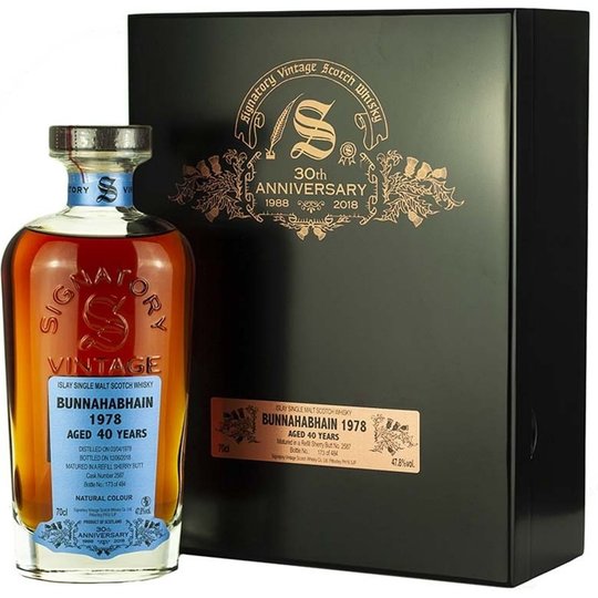 Signatory Vintage 30th Anniversary Bunnahabhain 40 Year Old Single Malt Scotch Whisky