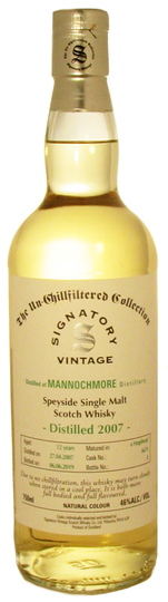 Signatory Vintage The Un Chillfiltered Collection Mannochmore 12 Year Old Single Malt Scotch Whisky