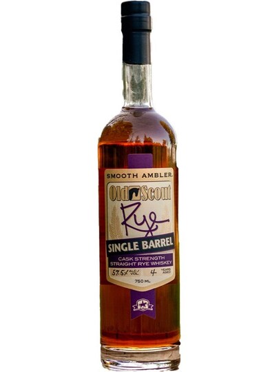 Smooth Ambler Old Scout Single Barrel Cask Strength Straight Rye Whiskey 1178 Proof