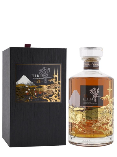 Suntory Hibiki 21 Year Old Mount Fuji Limited Edition Blended Whisky In Wooden Box