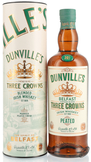 Echlinville Distillery Dunvilles Three Crowns Peated Irish Whiskey