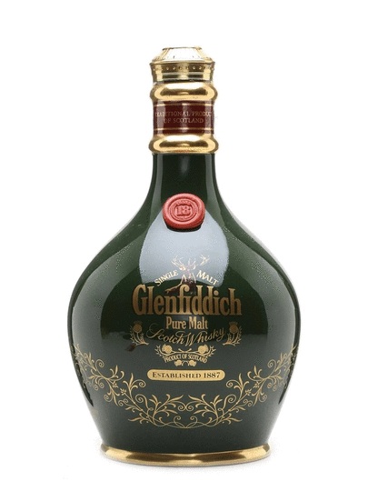Glenfiddich Spode Decanter Ancient Reserve 18 Year Old Single Malt Scotch Whisky Green