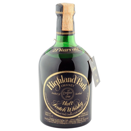 Highland Park 21 Year Old Single Malt Scotch Whisky Dumpy Bottle