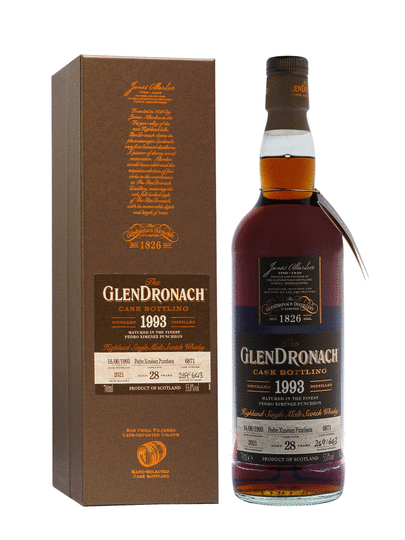 The Glendronach Pedro Ximenez Sherry Puncheon Single Cask 28 Year Old Single Malt Scotch Whisky