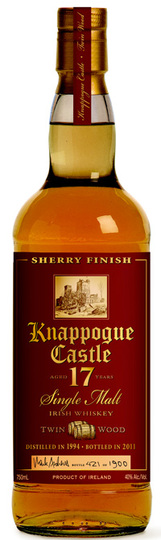 Knappogue Castle Twin Wood Sherry Finish 17 Year Old Single Malt Irish Whiskey