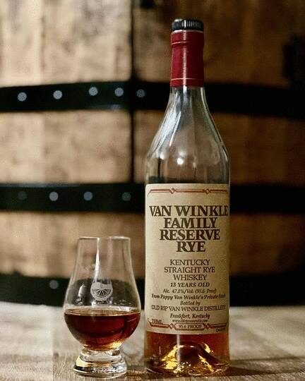 Old Rip Van Winkle Pappy Van Winkles 13 Year Old Family Reserve Straight Rye Whiskey