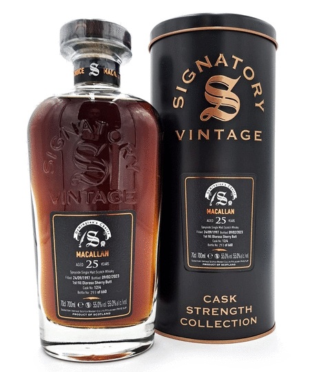 Signatory Vintage Cask Strength Collection Symingtons Choice Macallan 25 Year Old Single Malt Scotch Whisky