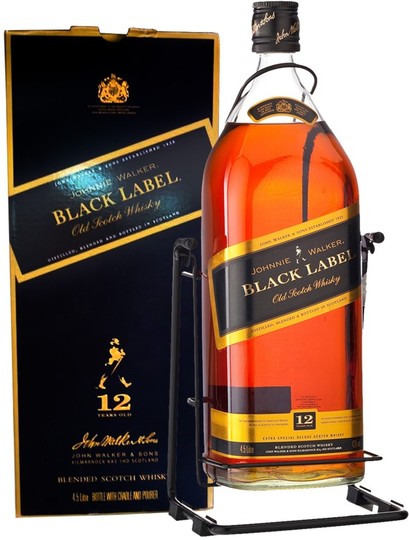 Johnnie Walker Black Label Blended Scotch Whisky With Cradle