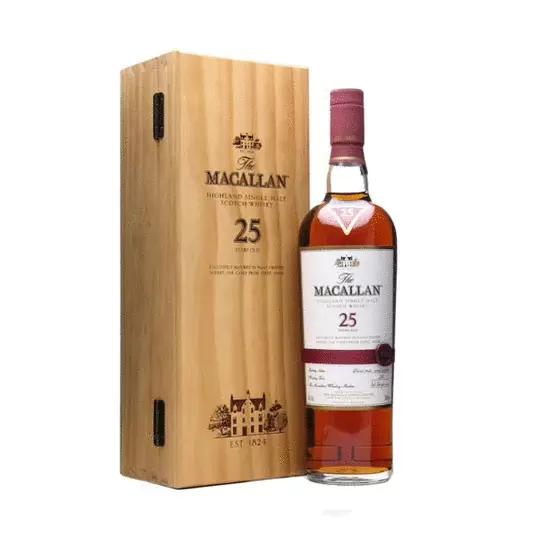 The Macallan 25 Year Old Sherry Oak Single Malt Scotch Whisky Old Box