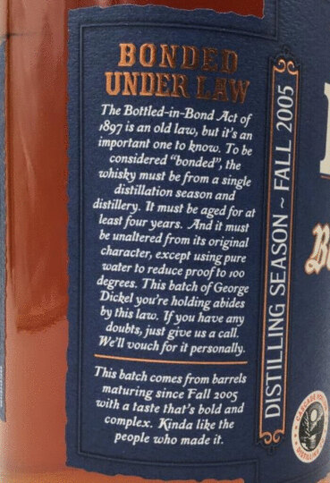 George Dickel Bottled In Bond Tennessee Whisky