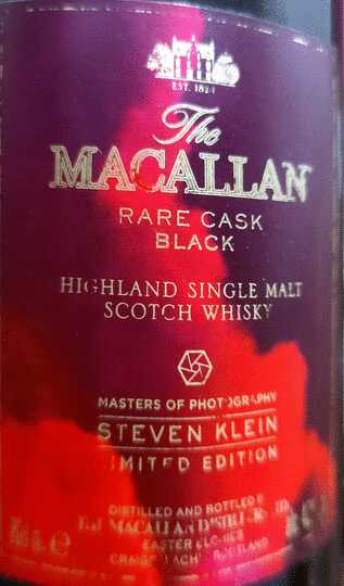 The Macallan Rare Cask Black Steven Klein Limited Edition Single Malt Scotch Whisky Damaged Label