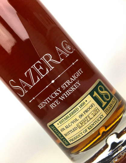 Sazerac 18 Year Old Kentucky Straight Rye Whiskey