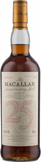 The Macallan Anniversary Malt 25 Year Old Single Malt Scotch Whisky No Box