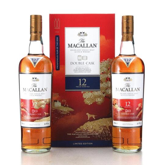 The Macallan Limited Edition Year Of The Dog Set Double Cask 12 Year Old Single Malt Scotch Whisky