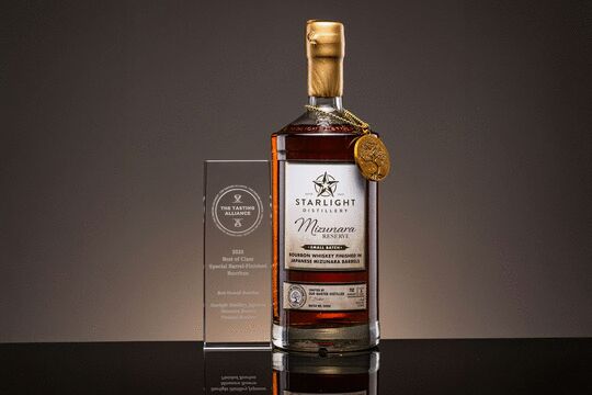 Starlight Distillery Japanese Mizunara Reserve Finished Bourbon Whiskey