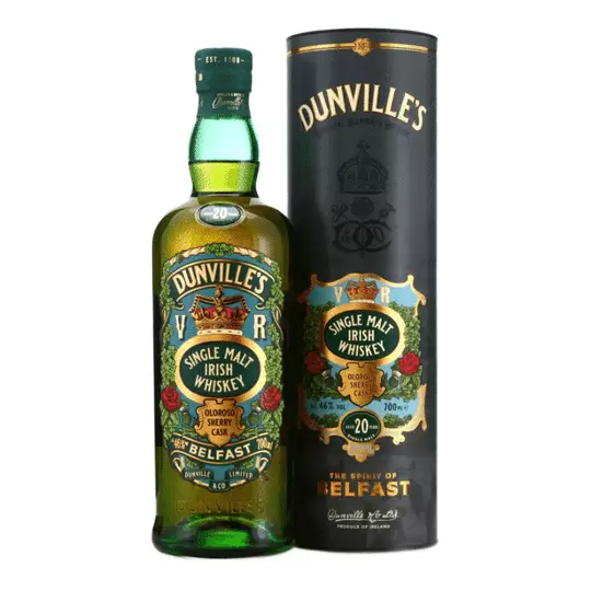 Echlinville Distillery Dunvilles Oloroso Sherry Cask 20 Year Old Very Rare Single Malt Irish Whiskey