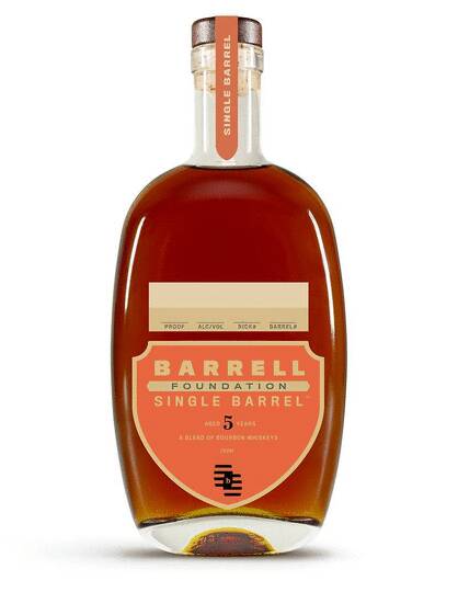 Barrell Foundation 5 Year Old Single Barrel A Blend Of Bourbon Whiskeys