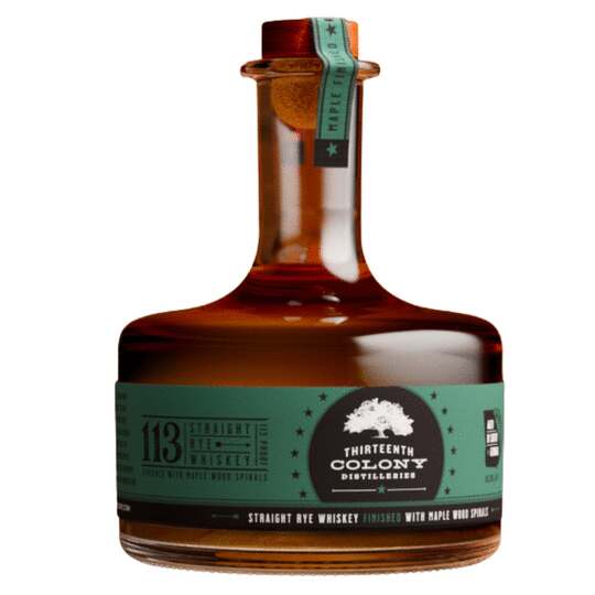 Thirteenth Colony Distilleries 113 Maple Wood Spirals Finished Straight Rye Whiskey