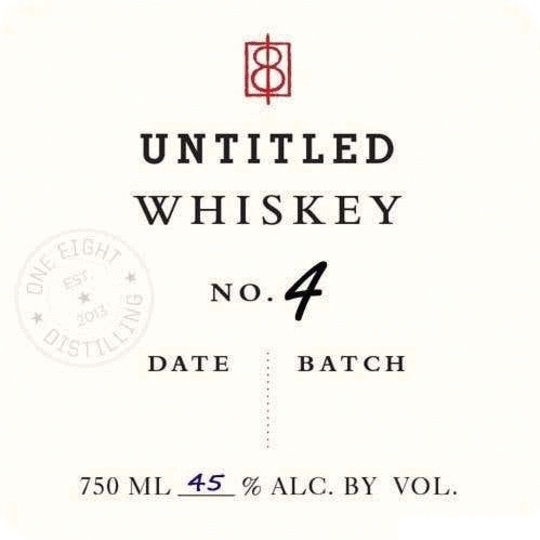 One Eight Distilling Untitled Whiskey No 4 Whiskey