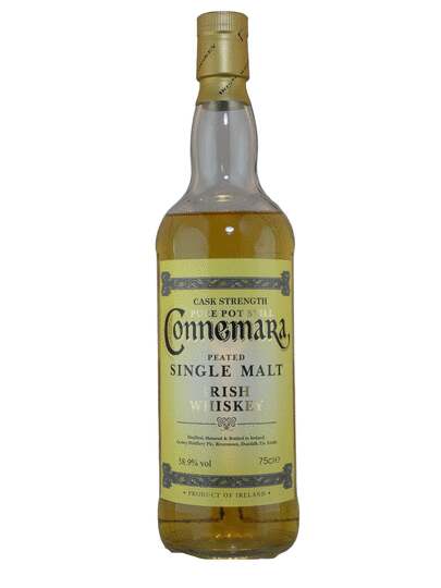Connemara Cask Strength Peated Single Malt Irish Whiskey 1990s Bottling