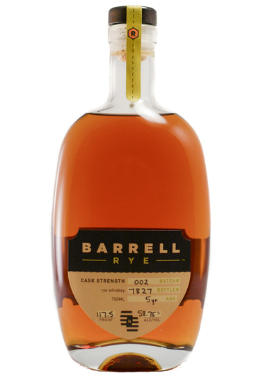 Barrell Batch 002 Cask Strength 5 Year Old Rye Whiskey