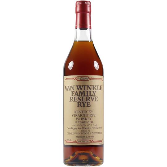 Old Rip Van Winkle Pappy Van Winkles 13 Year Old Family Reserve Straight Rye Whiskey