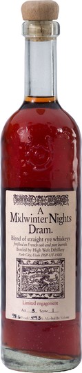 High West A Midwinter Night Dram Straight Rye Whiskey